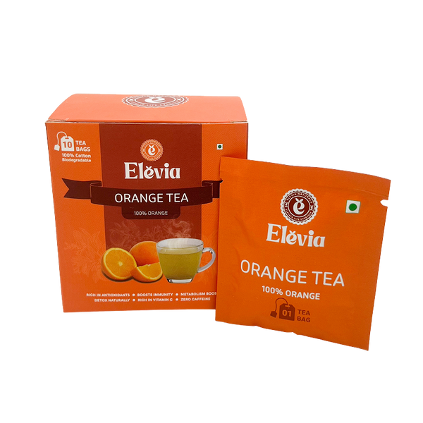 Orange Tea Package Orange Classic -Orange Tea Box – 100% Natural Citrus Herbal Tea – Elevia