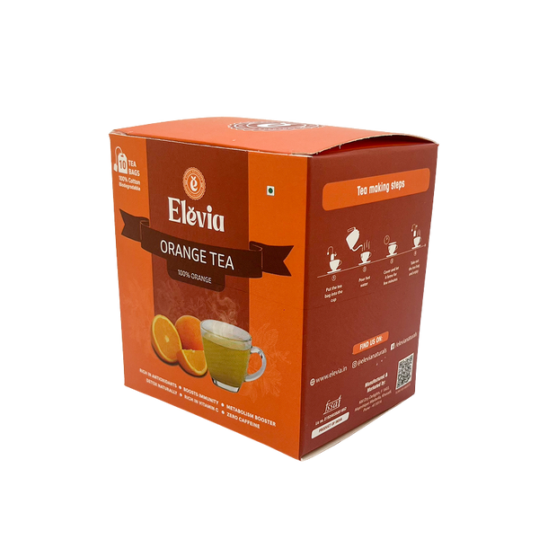 Orange Packet Tea Orange Classic -Orange Tea Box – 100% Natural Citrus Herbal Tea – Elevia