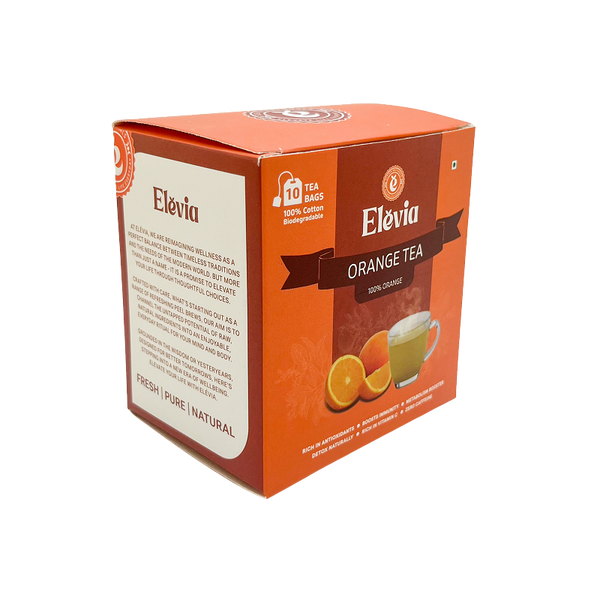 Orange Packet Tea Orange Classic -Orange Tea Box – 100% Natural Citrus Herbal Tea – Elevia