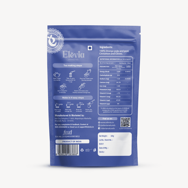 Orange Spice Harmony (Cinnamon & Clove) - Orange Tea Pouch – 100% Natural Citrus Herbal Tea