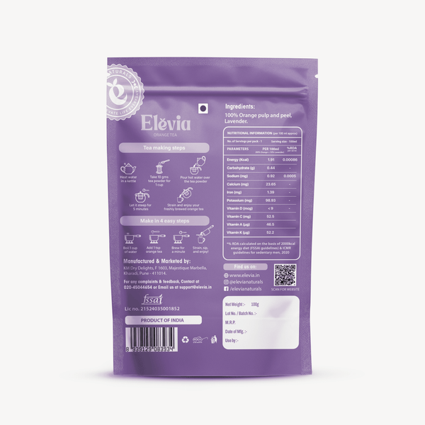 Orange Lavender Calm - Orange Tea Pouch – 100% Natural Citrus Herbal Tea