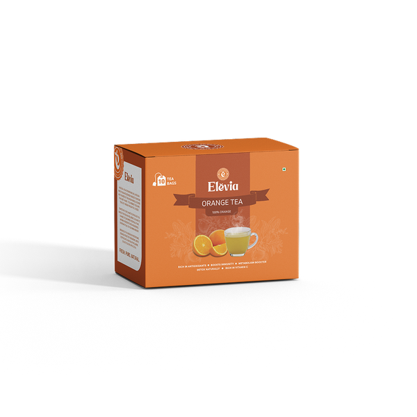 Orange Tea Package Orange Classic -Orange Tea Box – 100% Natural Citrus Herbal Tea – Elevia